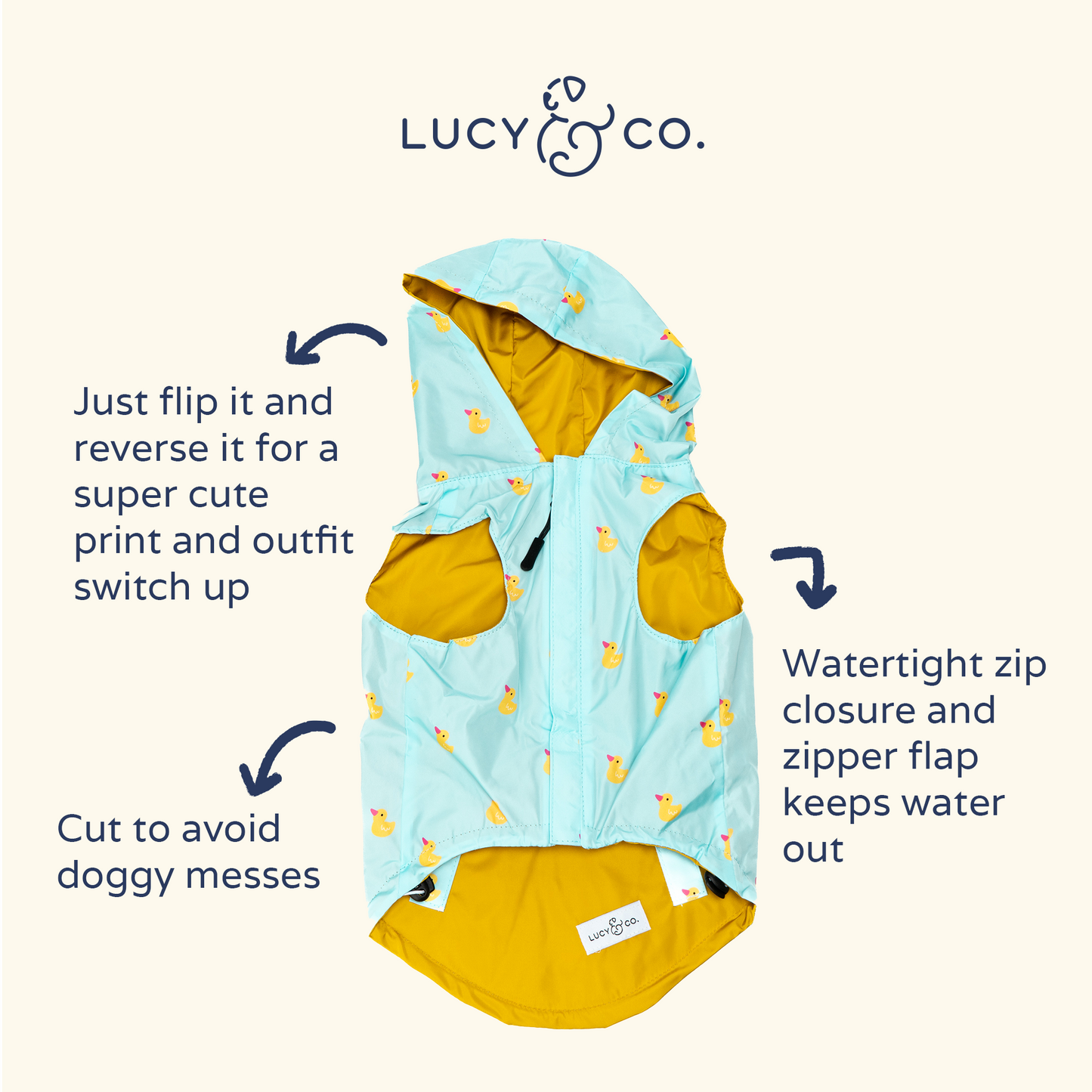 Lucky Ducky Reversible Raincoat