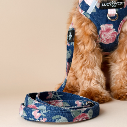 Smell the Roses Denim Leash