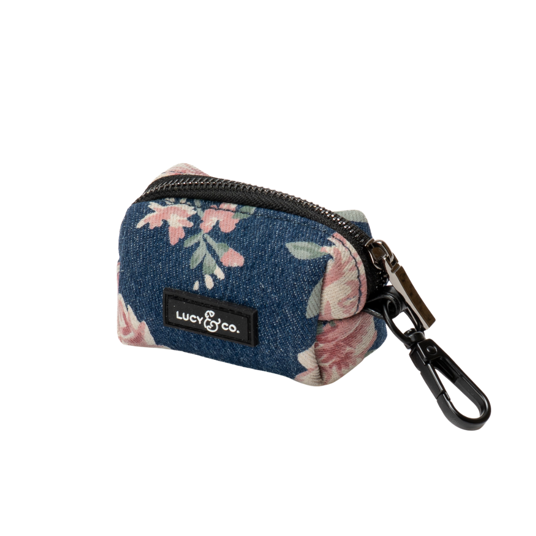 Smell the Roses Denim Poop Bag Holder