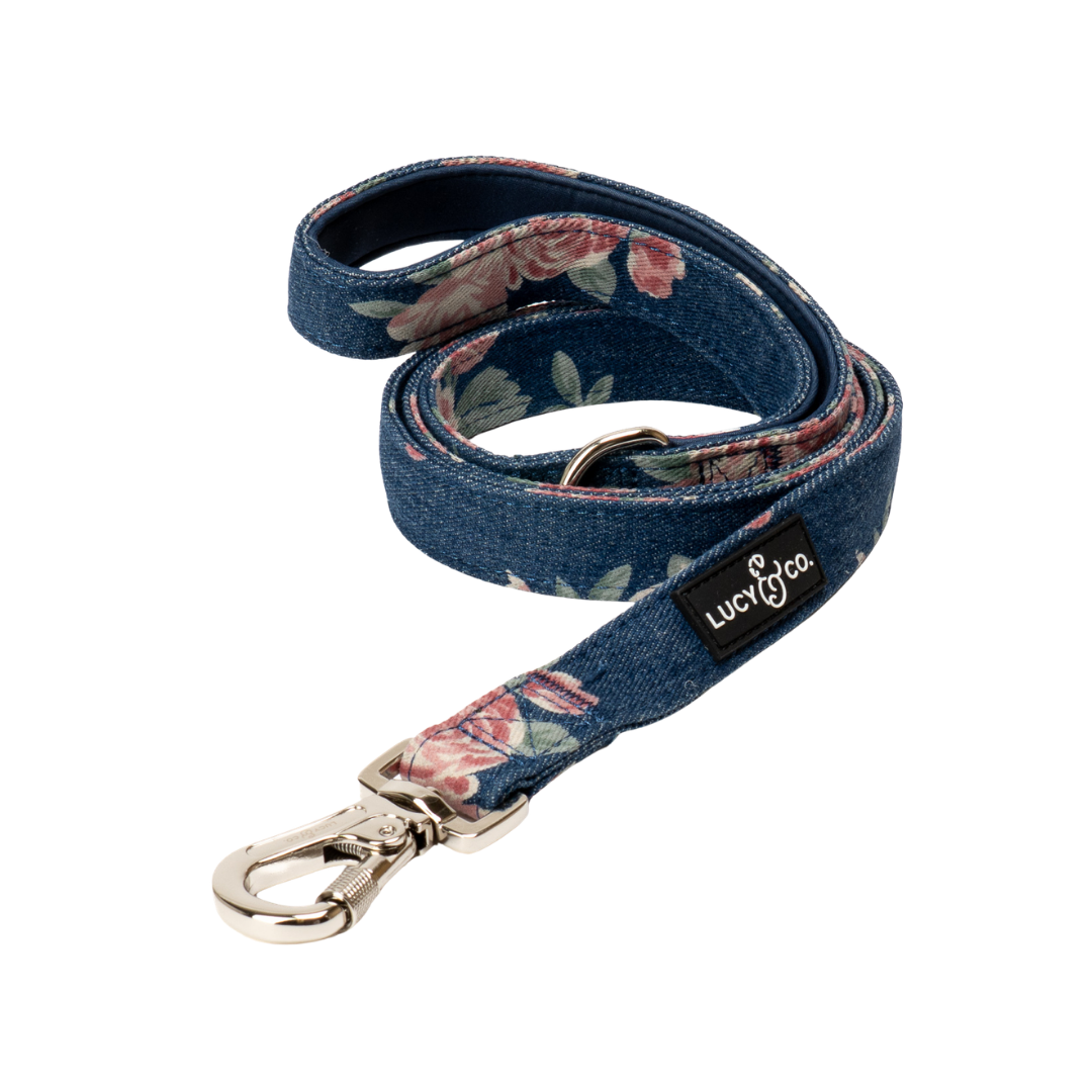 Smell the Roses Denim Leash