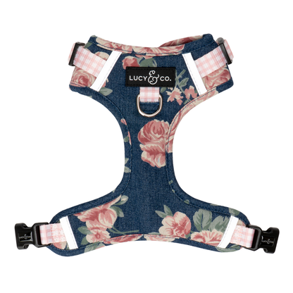 Smell the Roses Denim No-Pull Harness