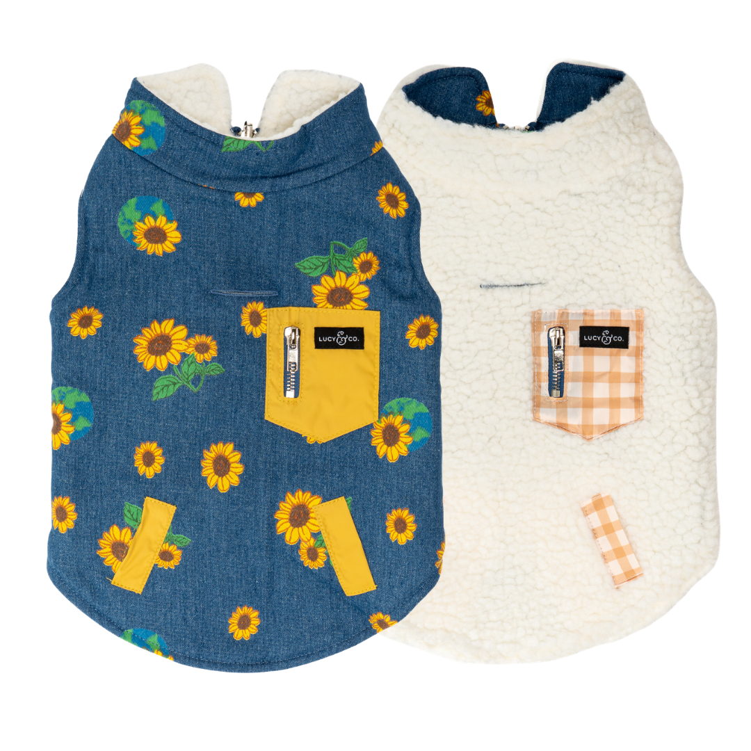 Sunflower Power Reversible Teddy Vest