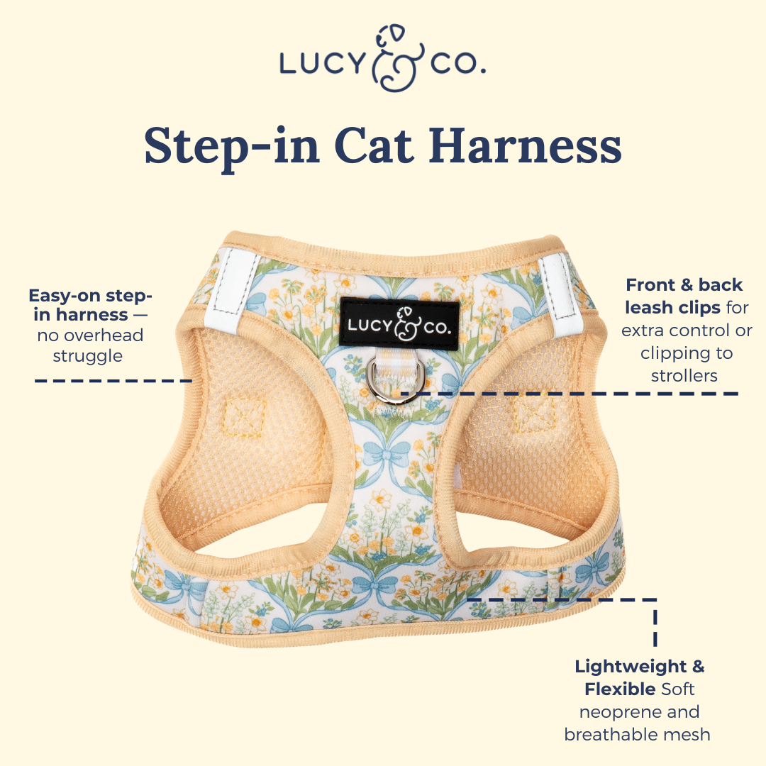 Sunshine and Daffodils Step-in Cat Harness