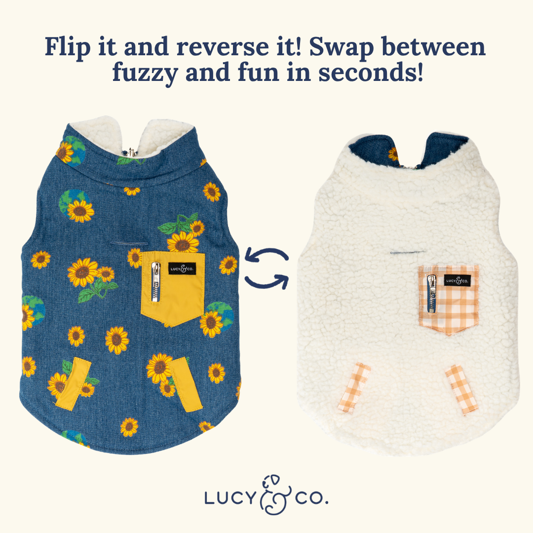 Sunflower Power Reversible Teddy Vest