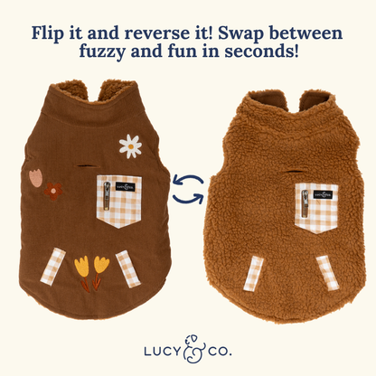 Chocolate Meadows Reversible Teddy Vest