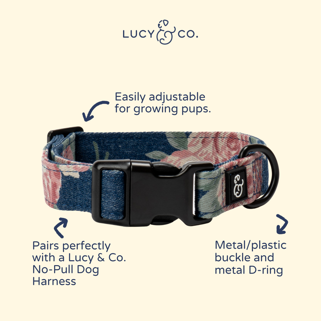 Smell the Roses Denim Collar
