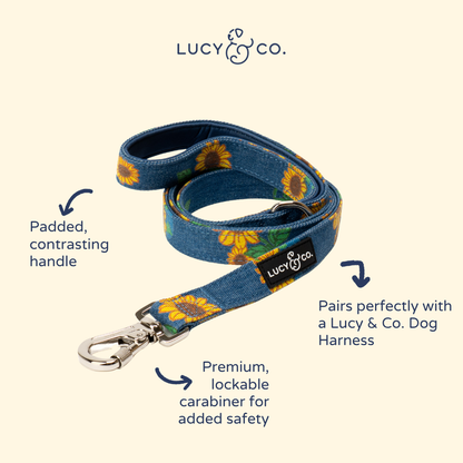 Sunflower Power Denim Leash