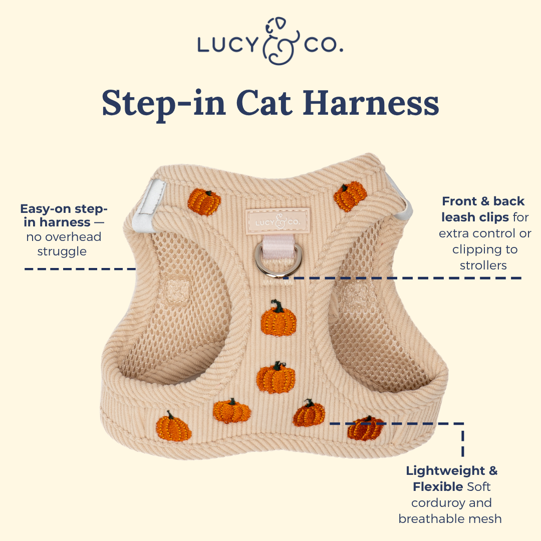Oh My Gourd Corduroy Step-in Cat Harness