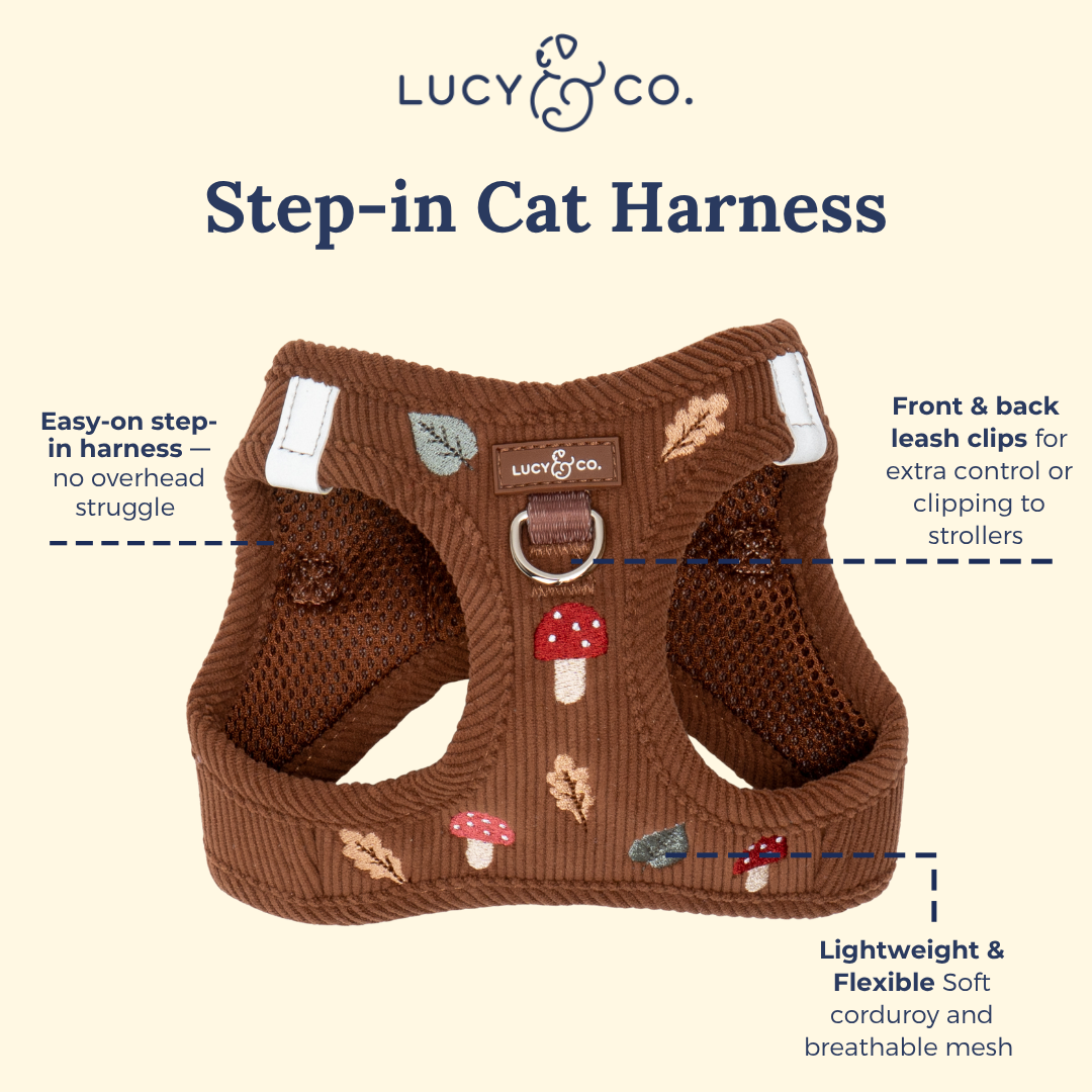 Woodland Wonder Corduroy Step-in Cat Harness