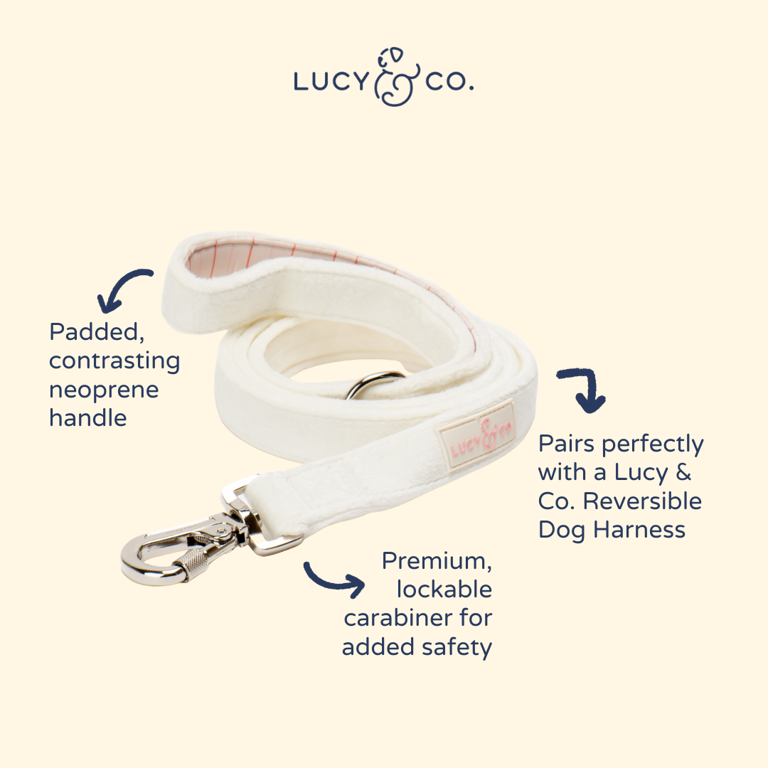 Soft White Velour Leash