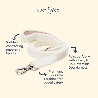 Soft White Velour Leash