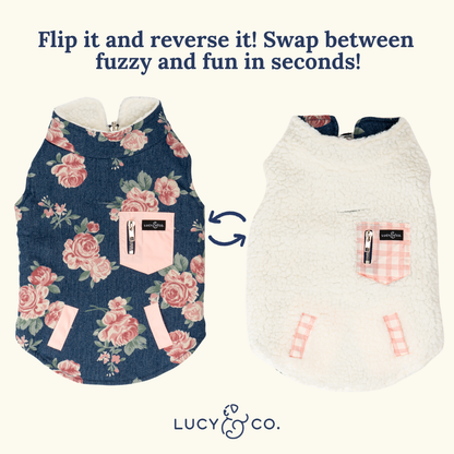 Smell the Roses Reversible Teddy Vest