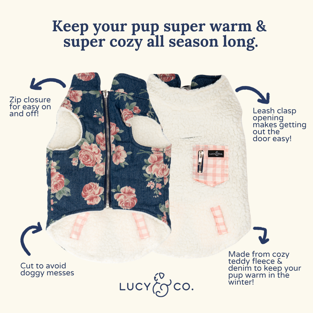 Smell the Roses Reversible Teddy Vest