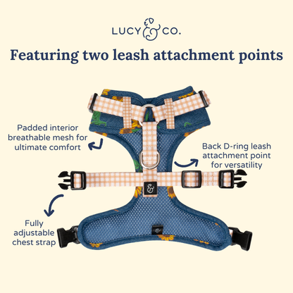 Sunflower Power Denim No-Pull Harness