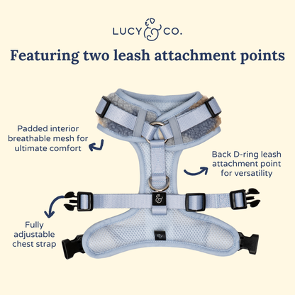 Blue Check Fleece No-Pull Harness