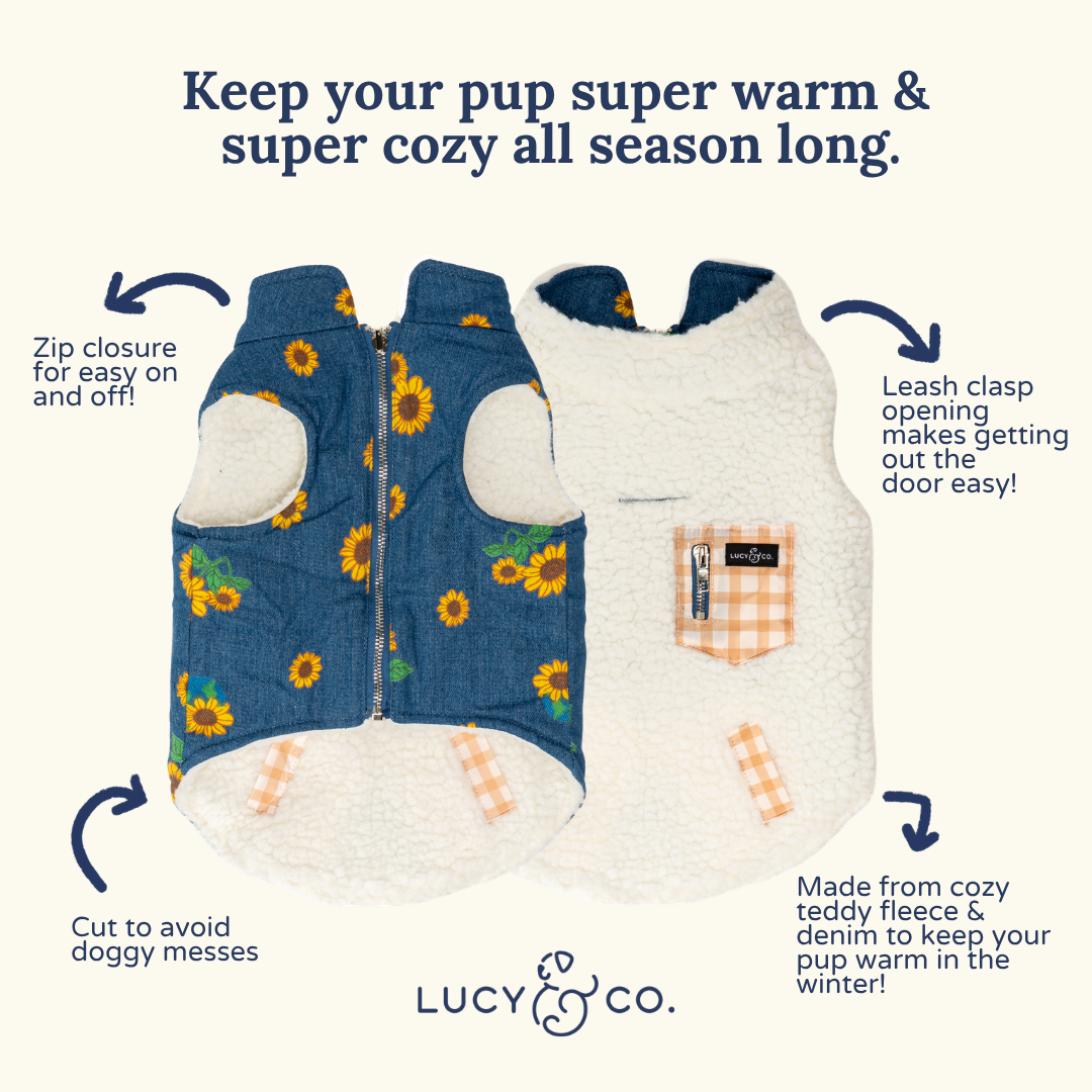 Sunflower Power Reversible Teddy Vest
