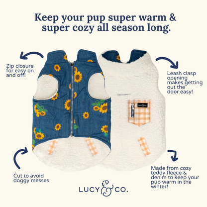 Sunflower Power Reversible Teddy Vest
