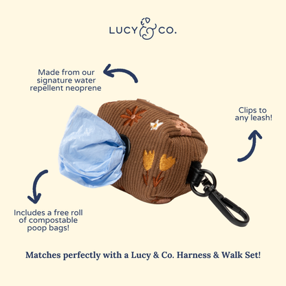 Chocolate Meadows Corduroy Poop Bag Holder