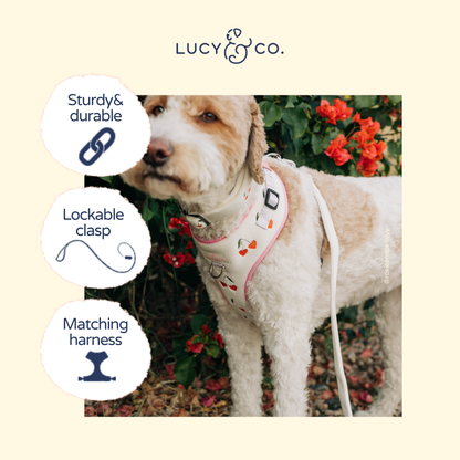 Soft White Velour Leash