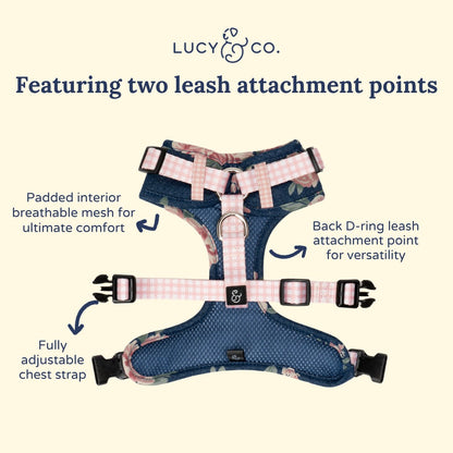 Smell the Roses Denim No-Pull Harness