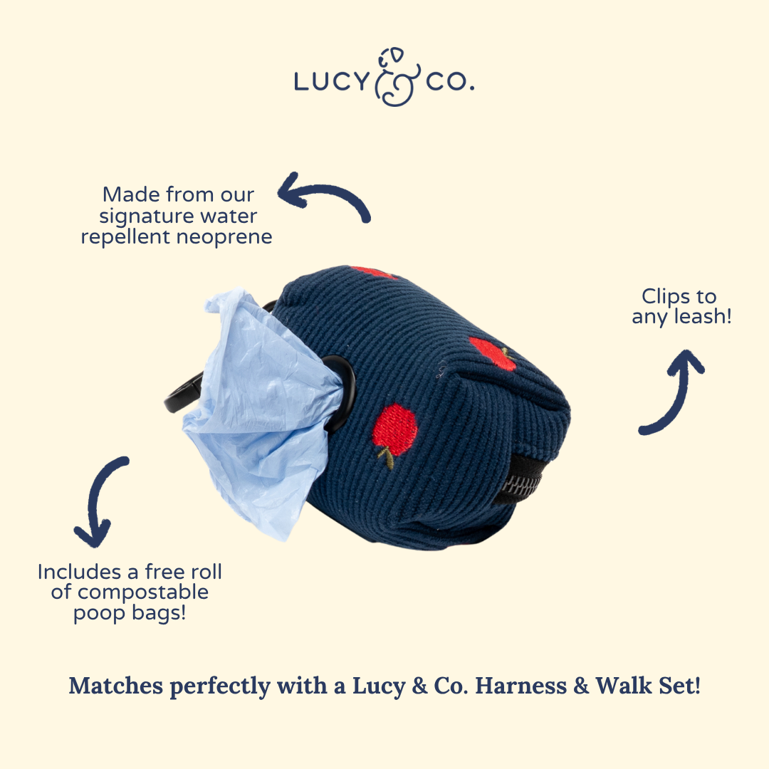 Appley Ever After Corduroy Poop Bag Holder