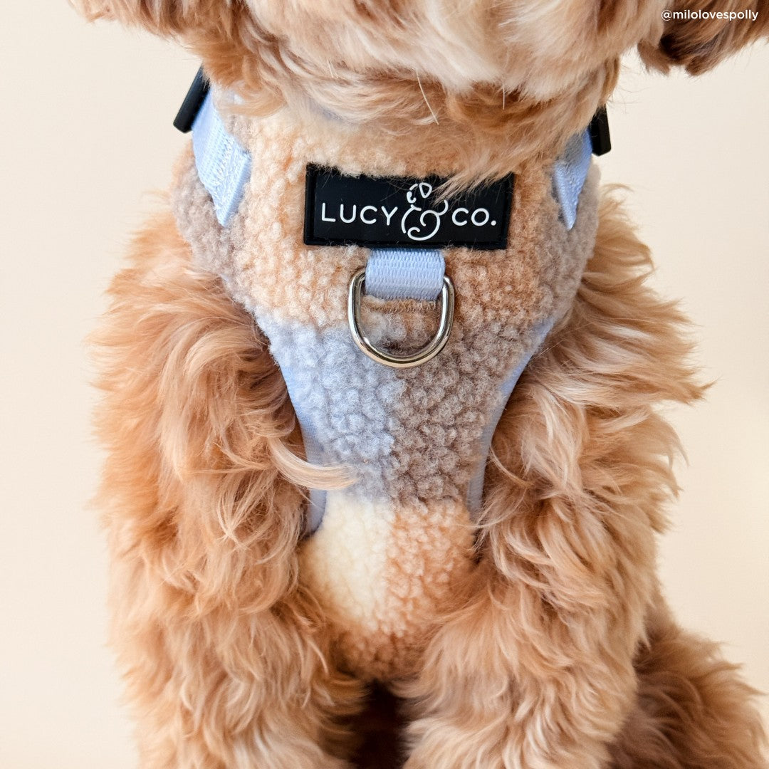 Blue Check Fleece No-Pull Harness