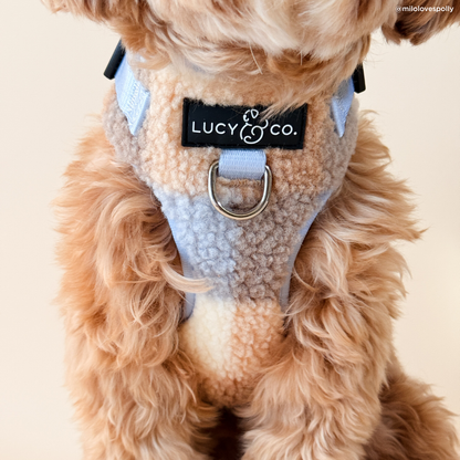 Blue Check Fleece No-Pull Harness