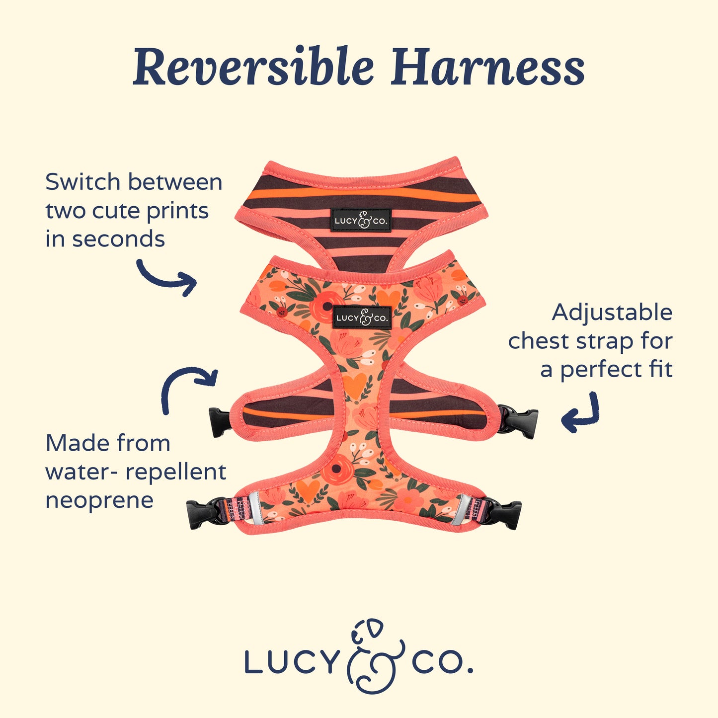 Posy Pink Reversible Harness
