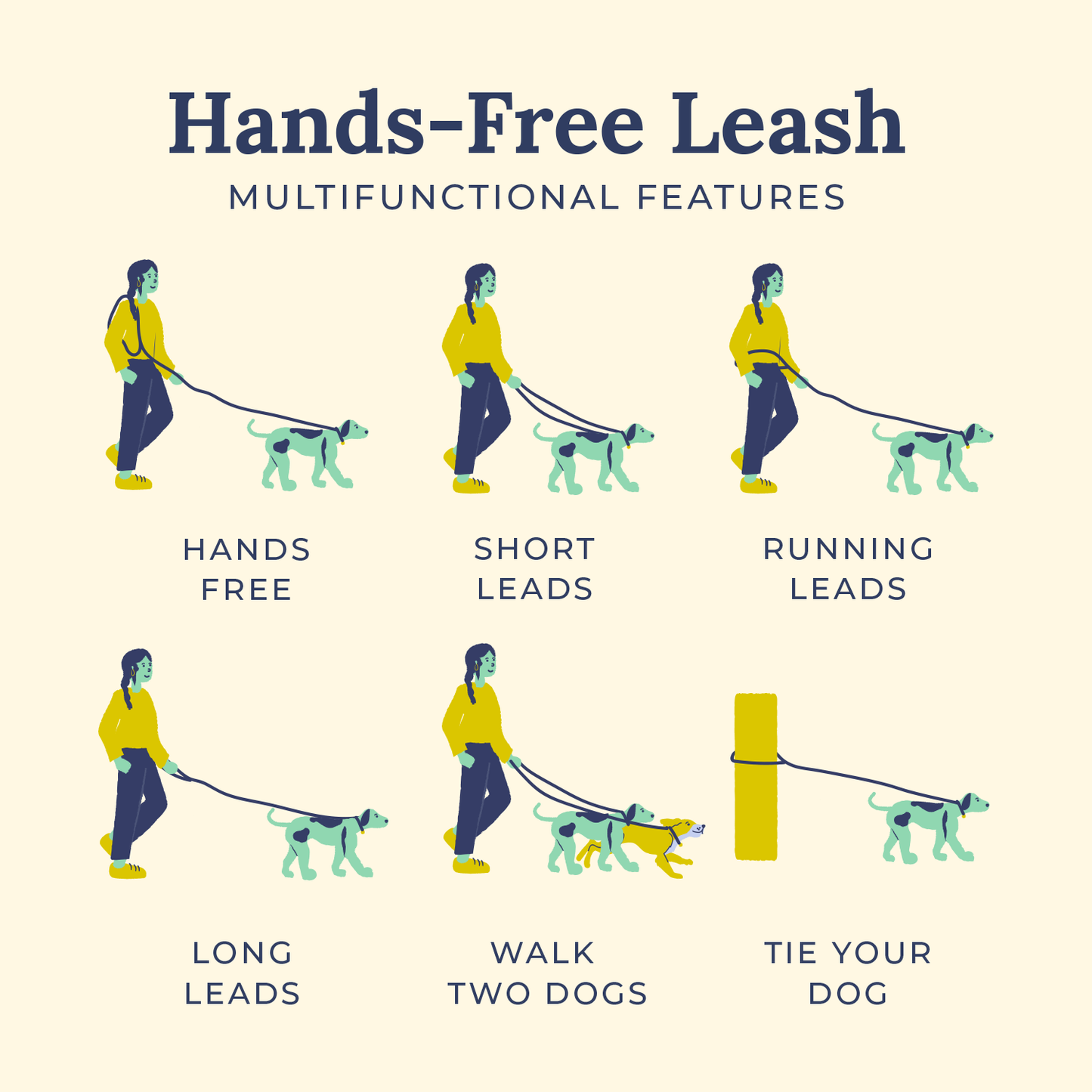 Blueberry Twist Hands-Free Rope Leash
