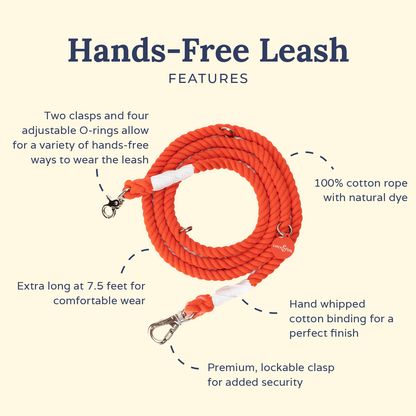 Cheery Red Hands-Free Rope Leash