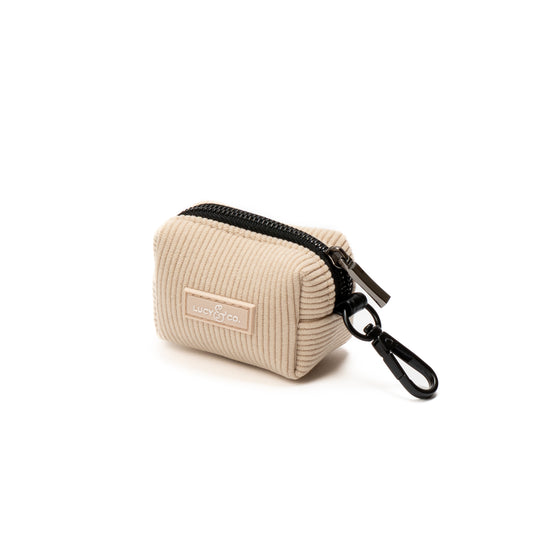 Cream Corduroy Poop Bag Holder