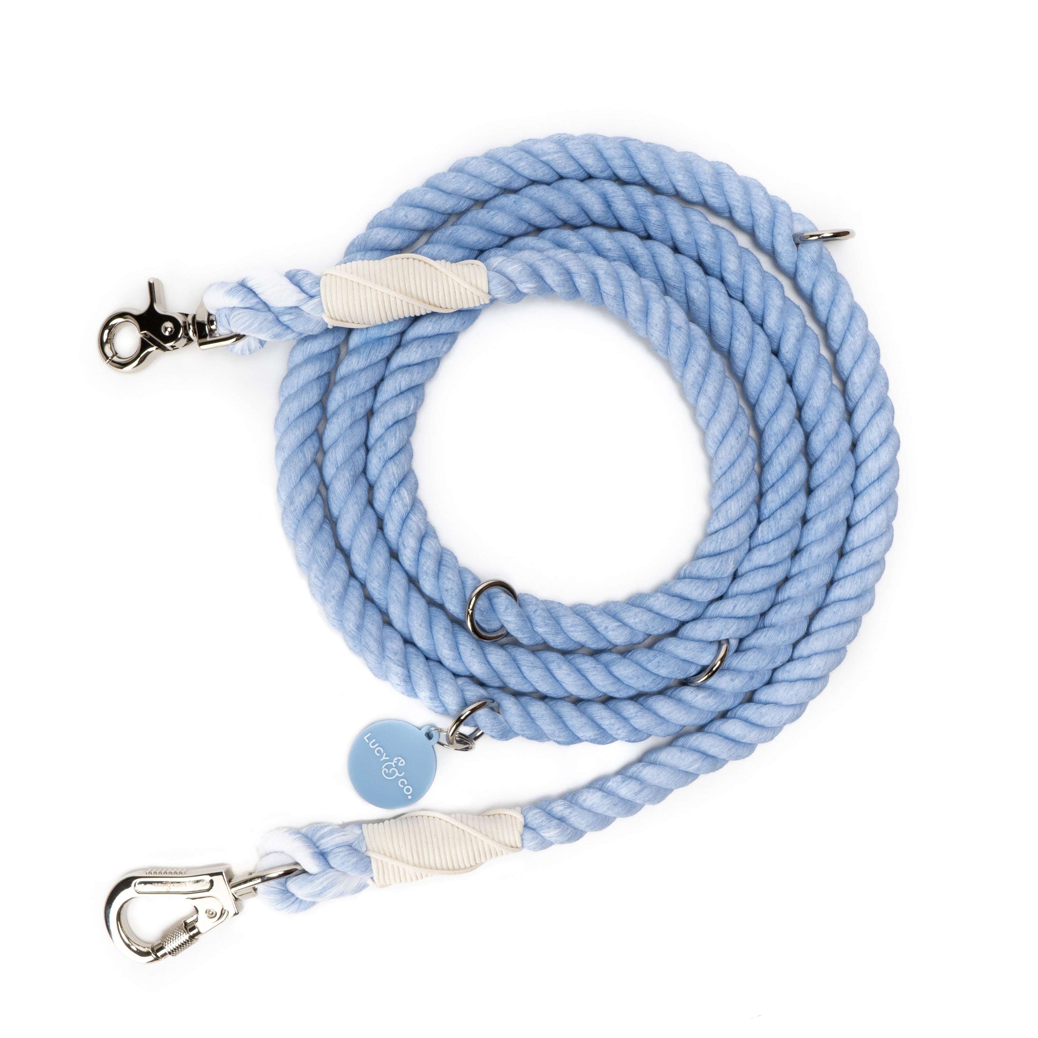 BAND&ROLL｜ECO-FRIENDLY ROPE LEASH. ASH Eco-Friendly Leash with a Wooden Handle by band&roll