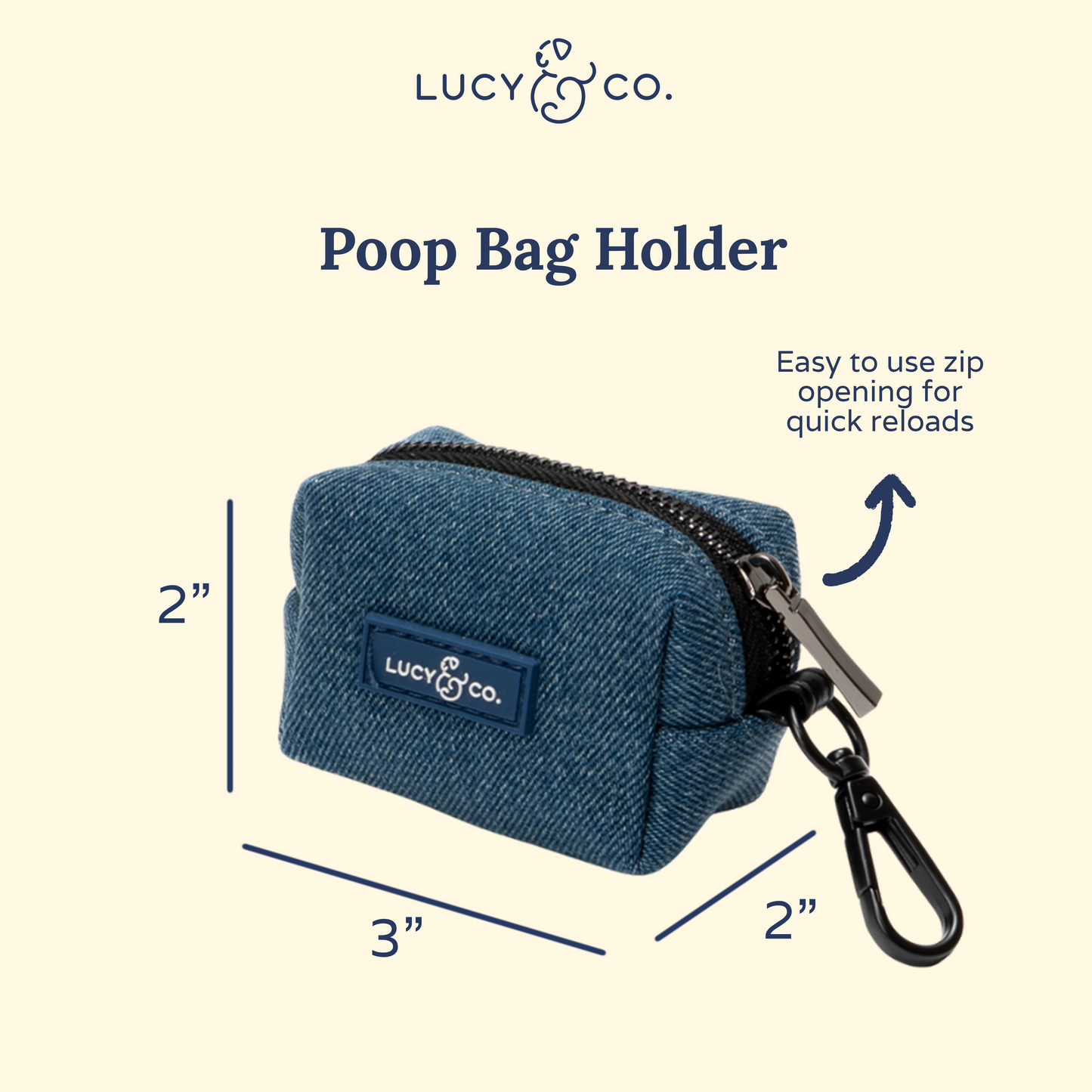 Blue Jeans Poop Bag Holder