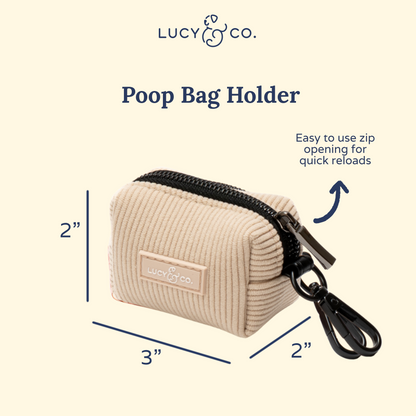 Cream Corduroy Poop Bag Holder
