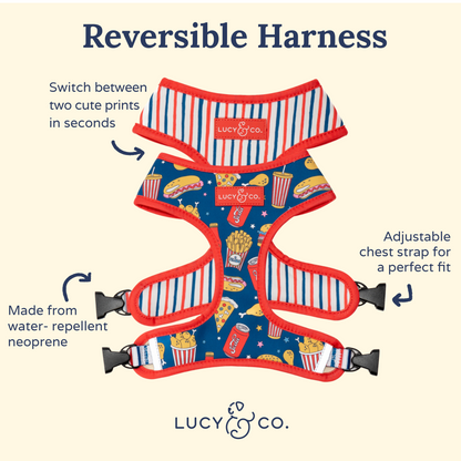Red, White & BBQ Reversible Harness