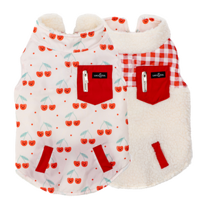 Cheery Cherries Reversible Teddy Vest