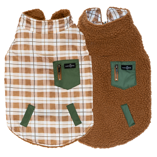 Plaid Hike Reversible Teddy Vest