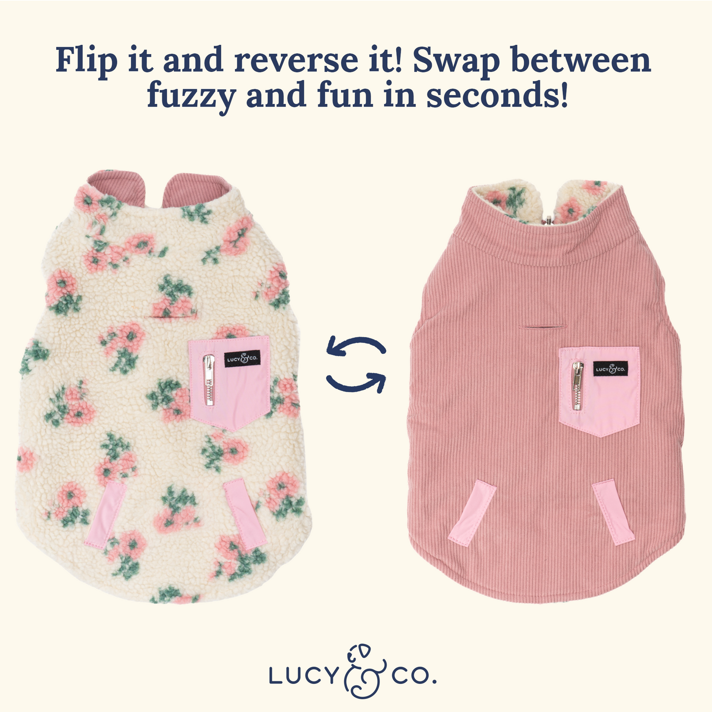 In Full Bloom Reversible Teddy Vest