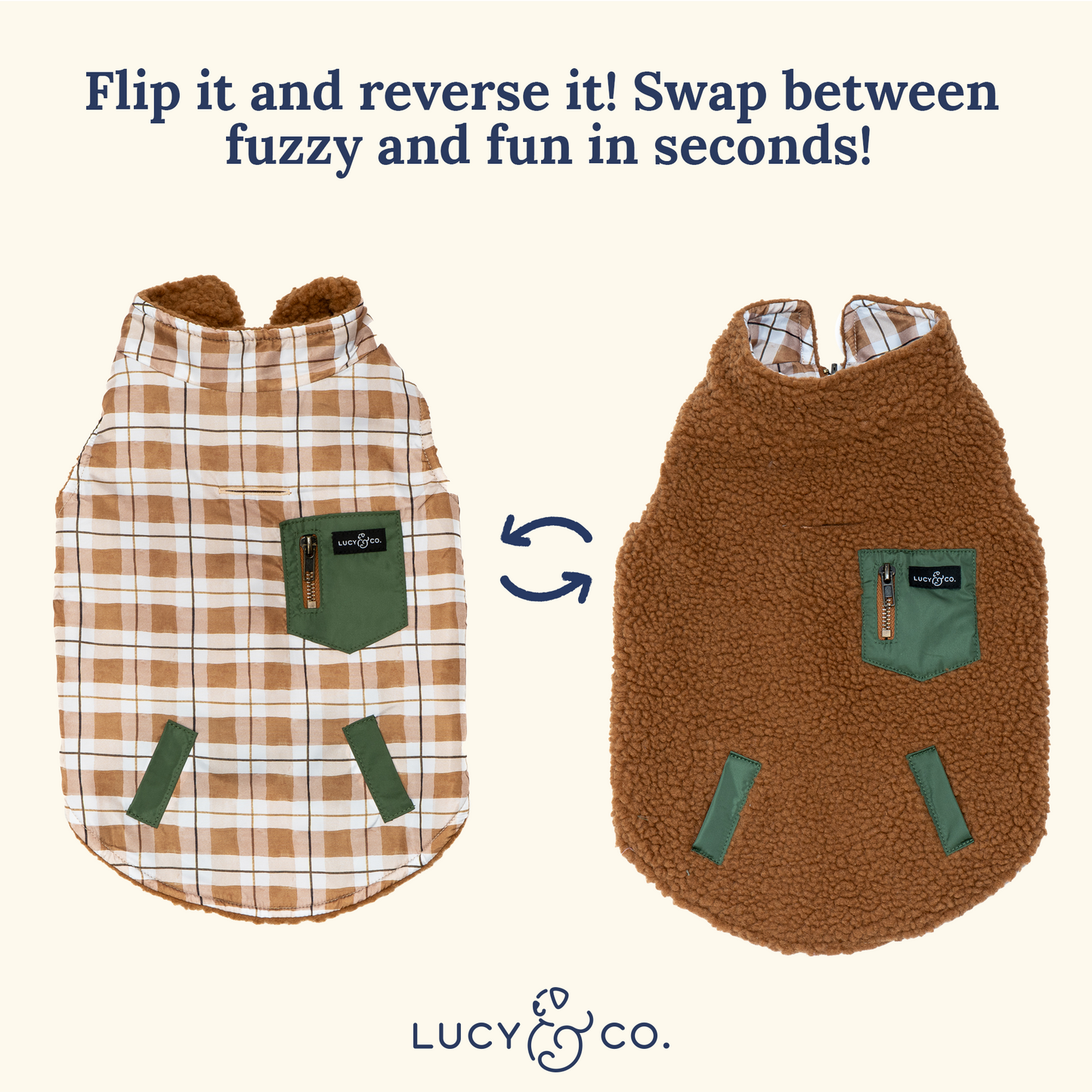 Plaid Hike Reversible Teddy Vest