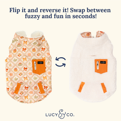 Cozy Cottage Reversible Teddy Vest