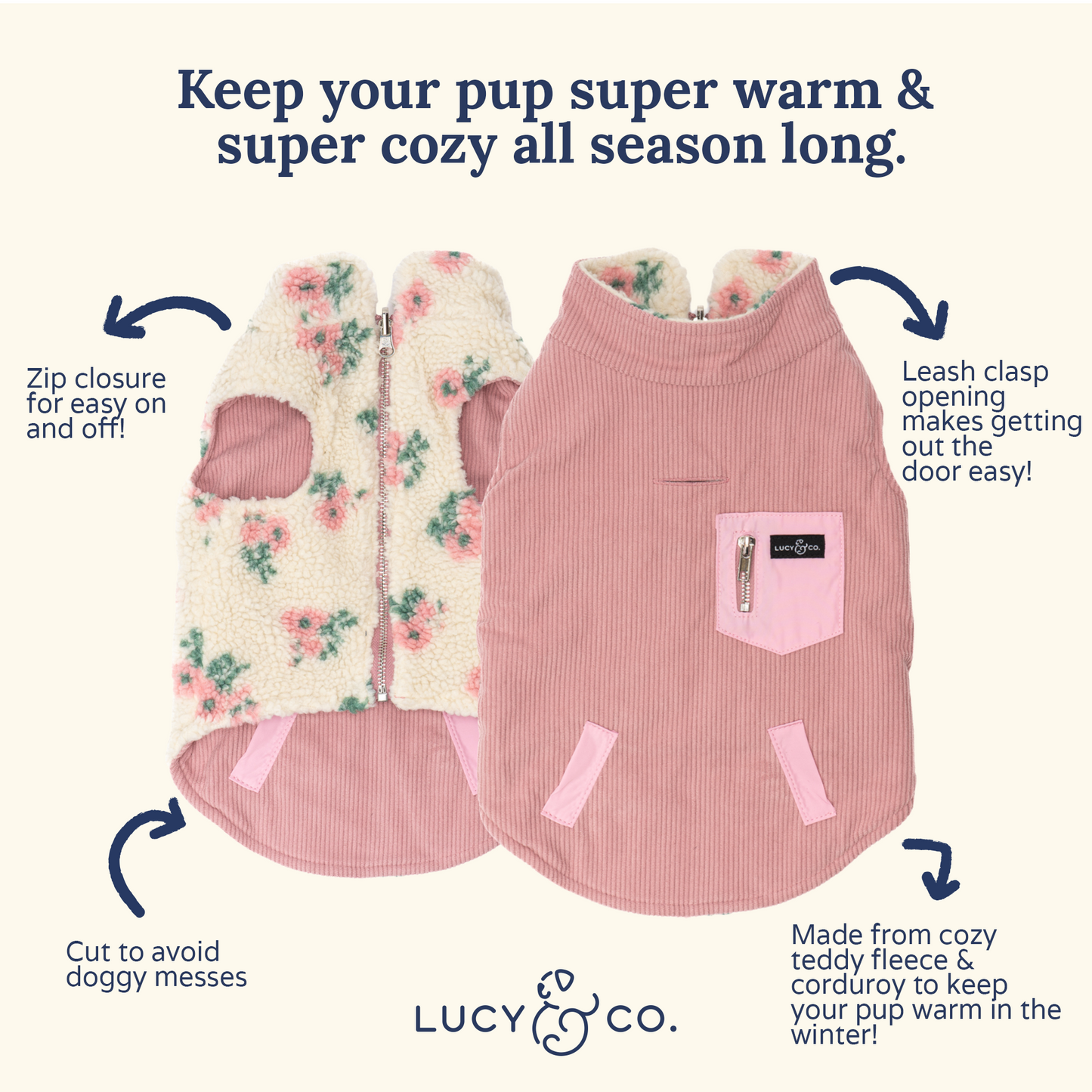 In Full Bloom Reversible Teddy Vest