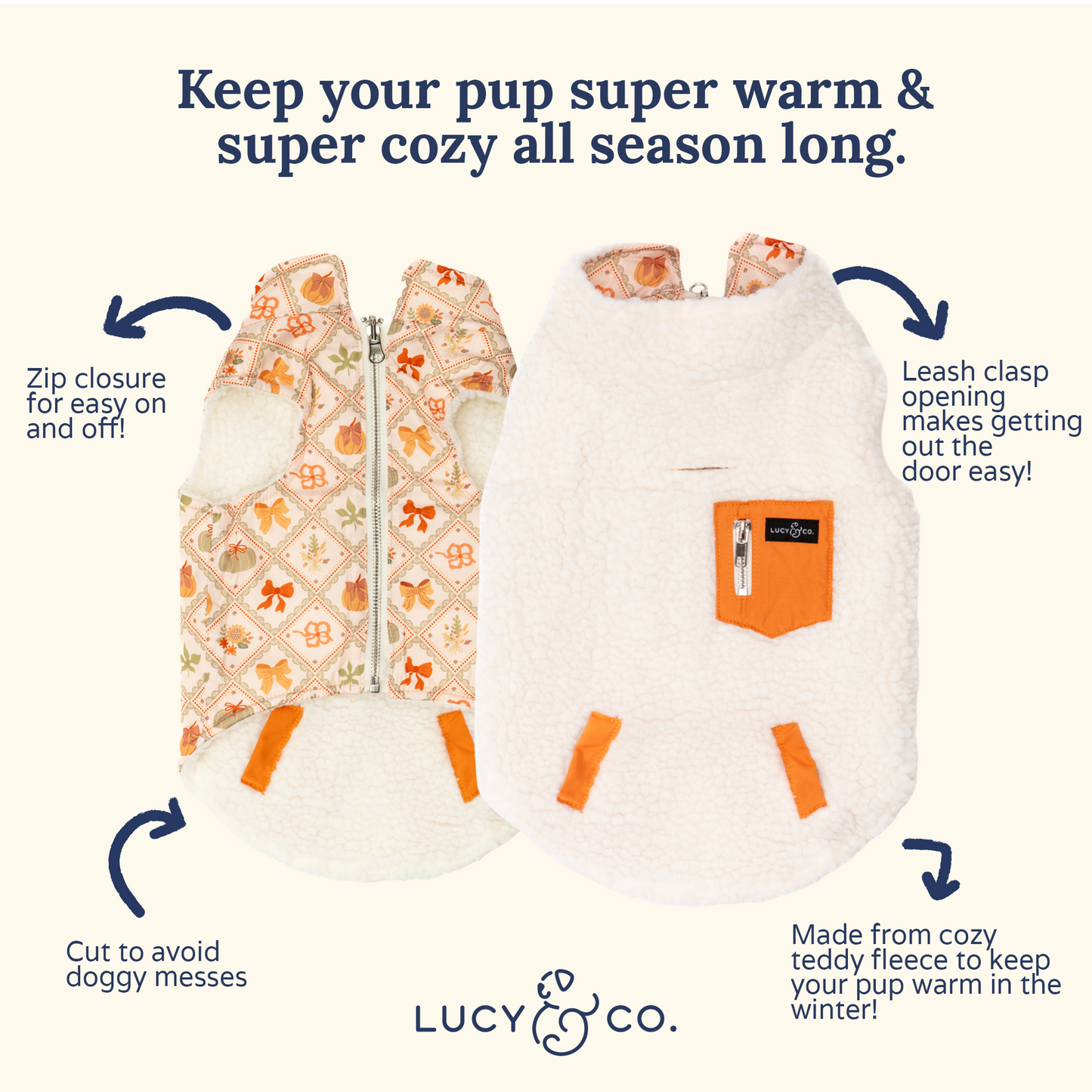 Cozy Cottage Reversible Teddy Vest