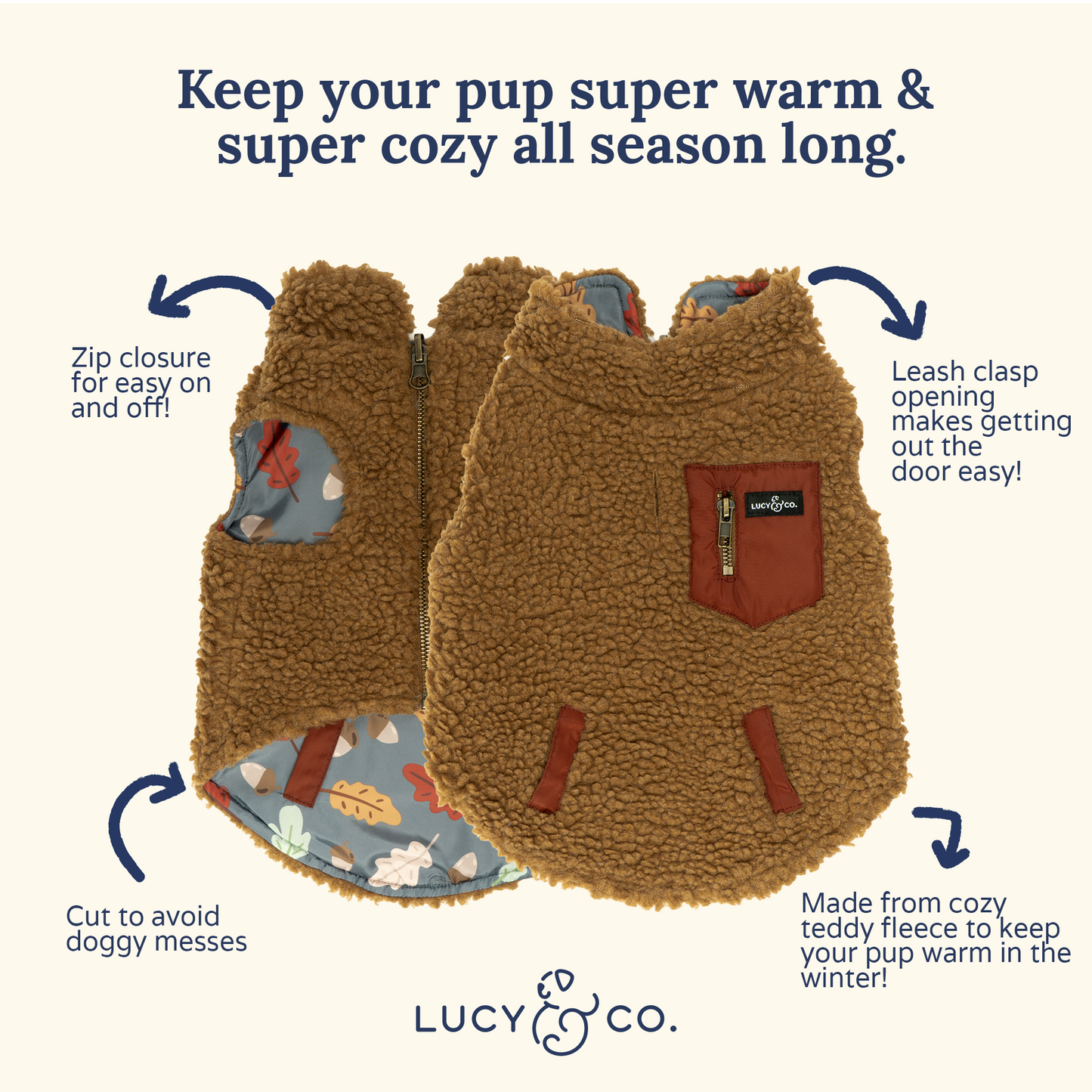 Unbeleafable Reversible Teddy Vest