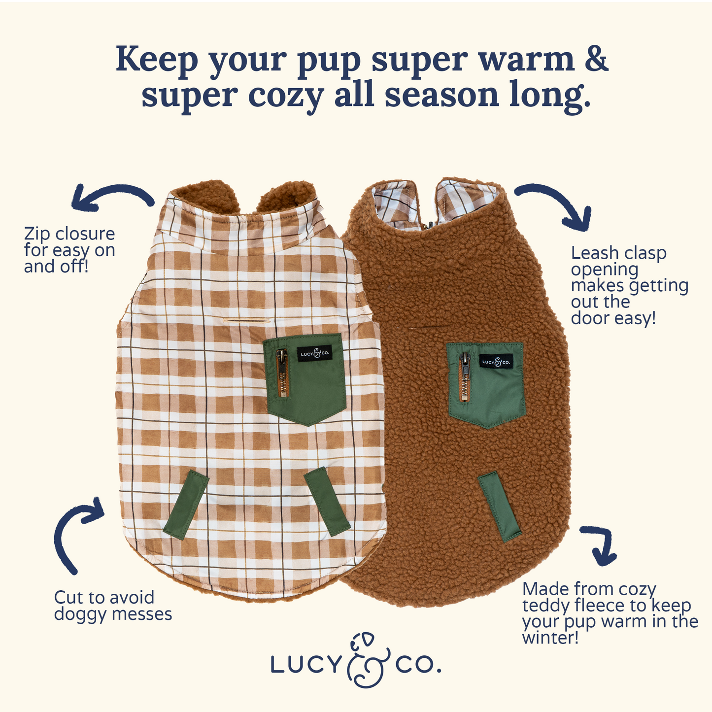 Plaid Hike Reversible Teddy Vest