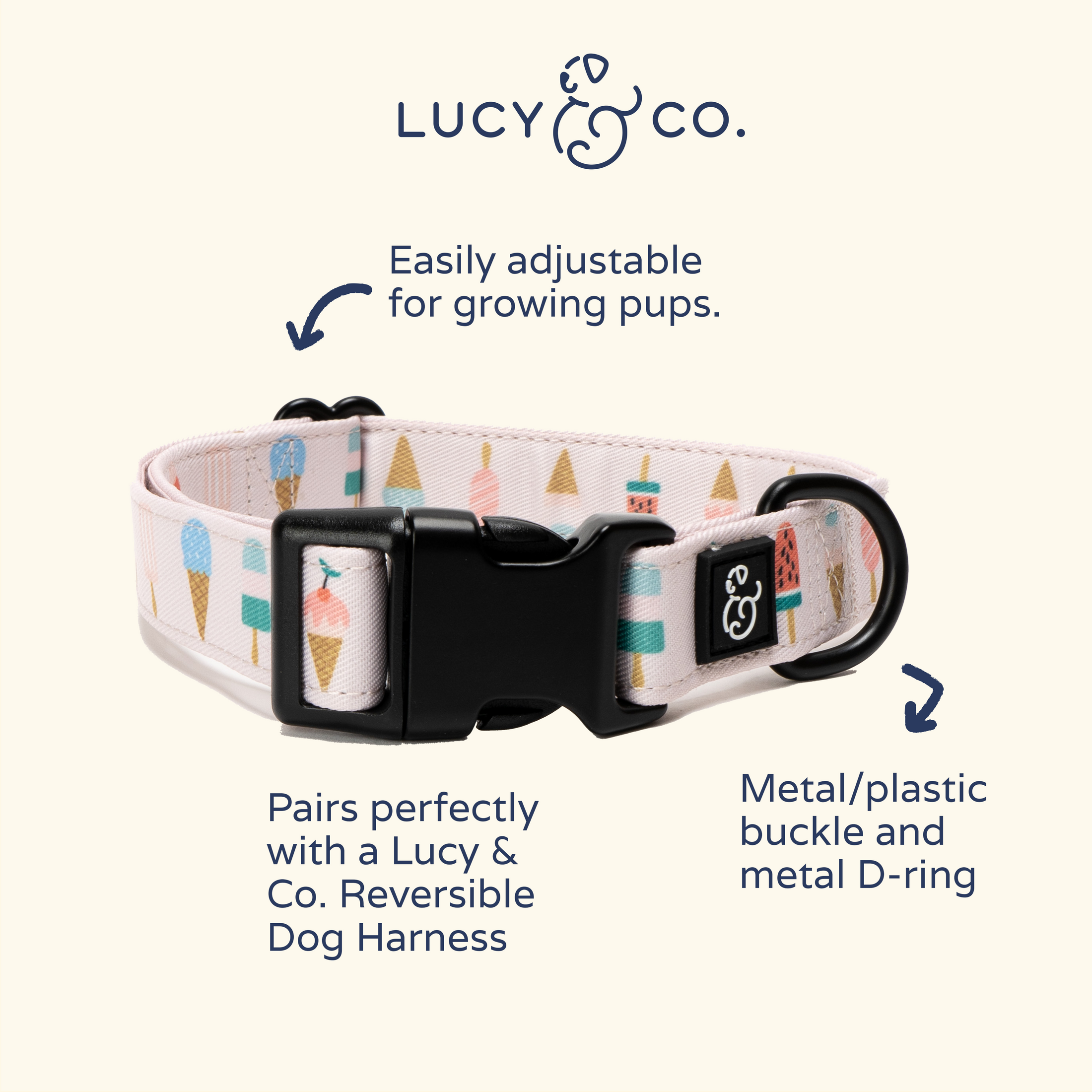 The A Lotto Gelato Collar Summer Dog Collar Lucy & Co.