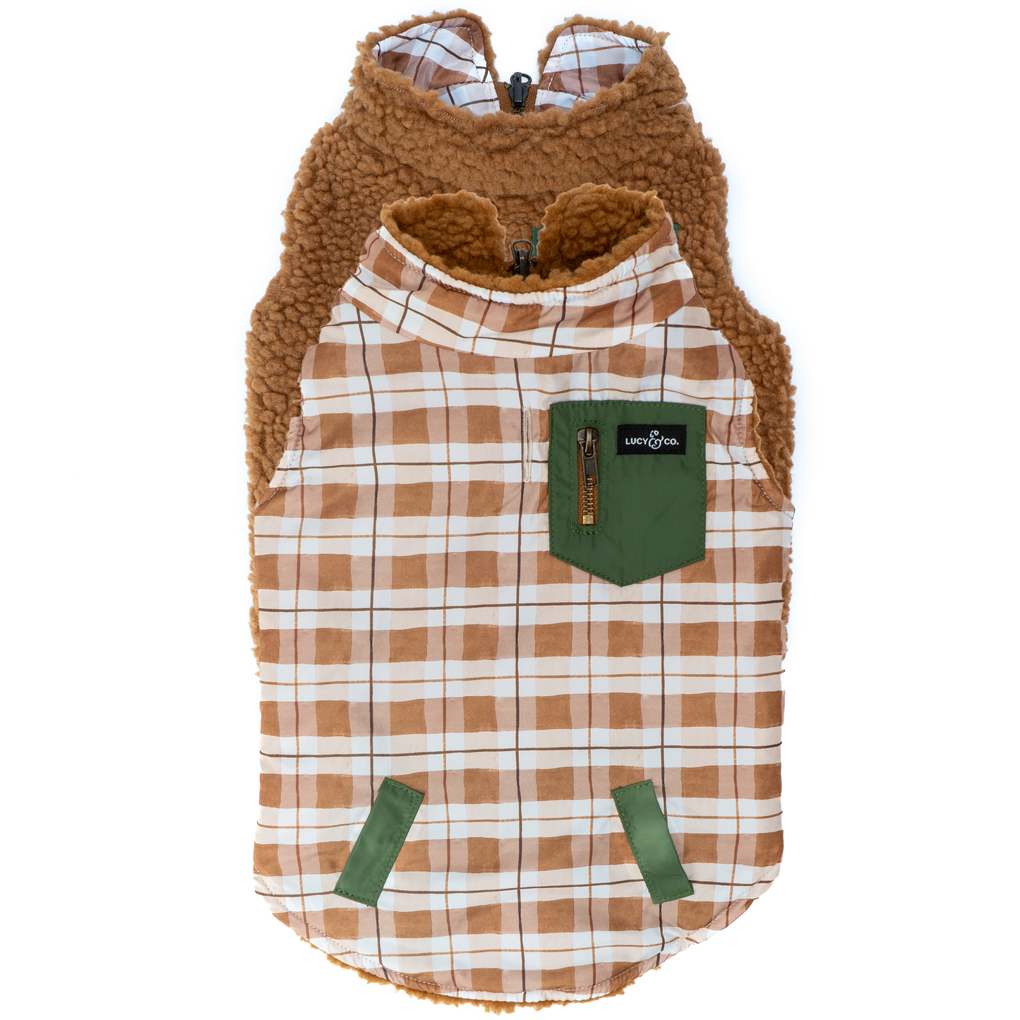 The Plaid Hike Reversible Teddy Vest