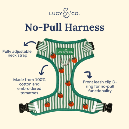 Tomato, Tomahto Embroidered No-Pull Harness