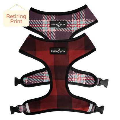 Holly Jolly Plaid Reversible Harness