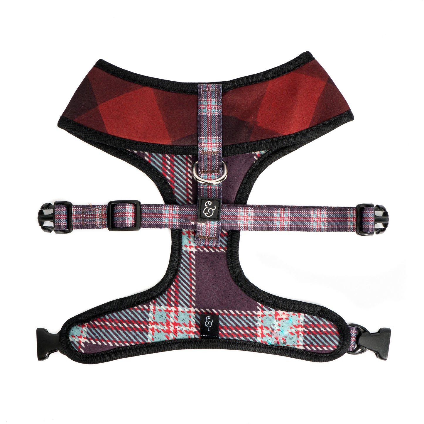 Holly Jolly Plaid Reversible Harness