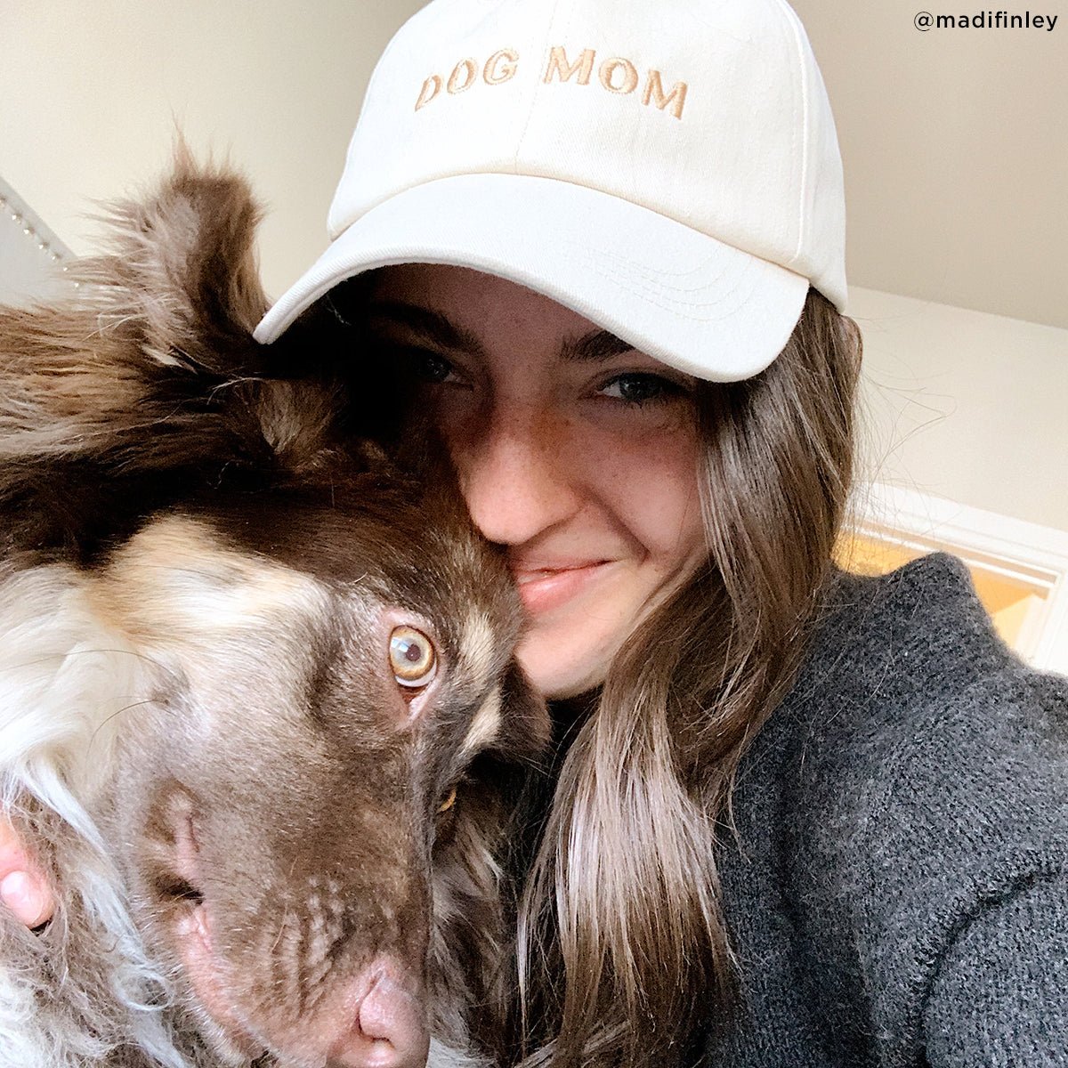 Lucy & Co. Dog Mom Baseball Hat - Ivory (One Size)